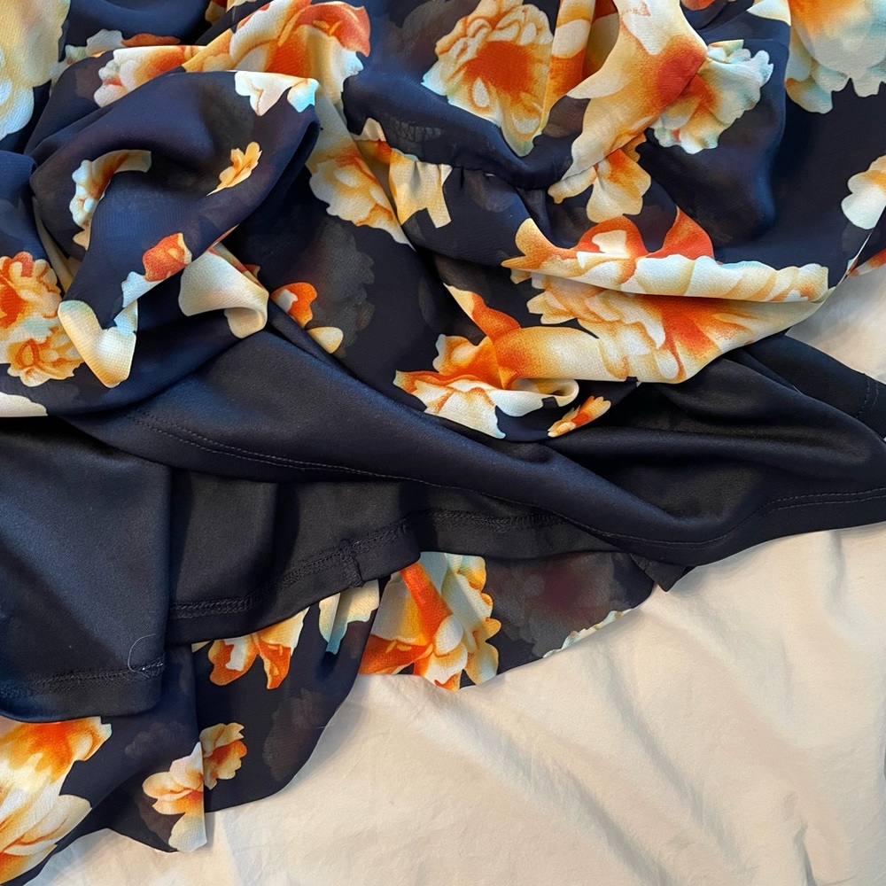 🎈SOLD Betsey Johnson Navy Floral Tie Waist Dress - Picture 7 of 11
